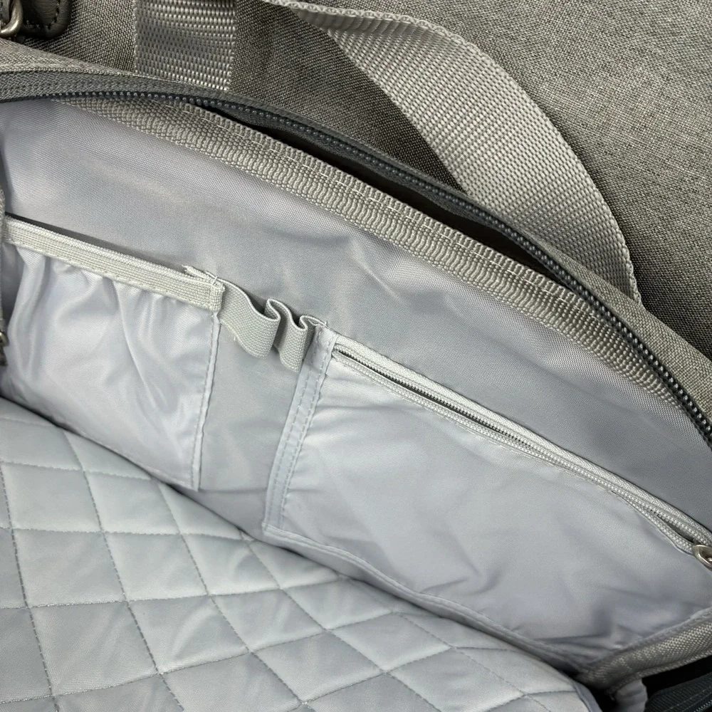 BEABA Sac à Langer Genève Diaper Bag 23L Gray Shoulder Baby Changing Bag NWT